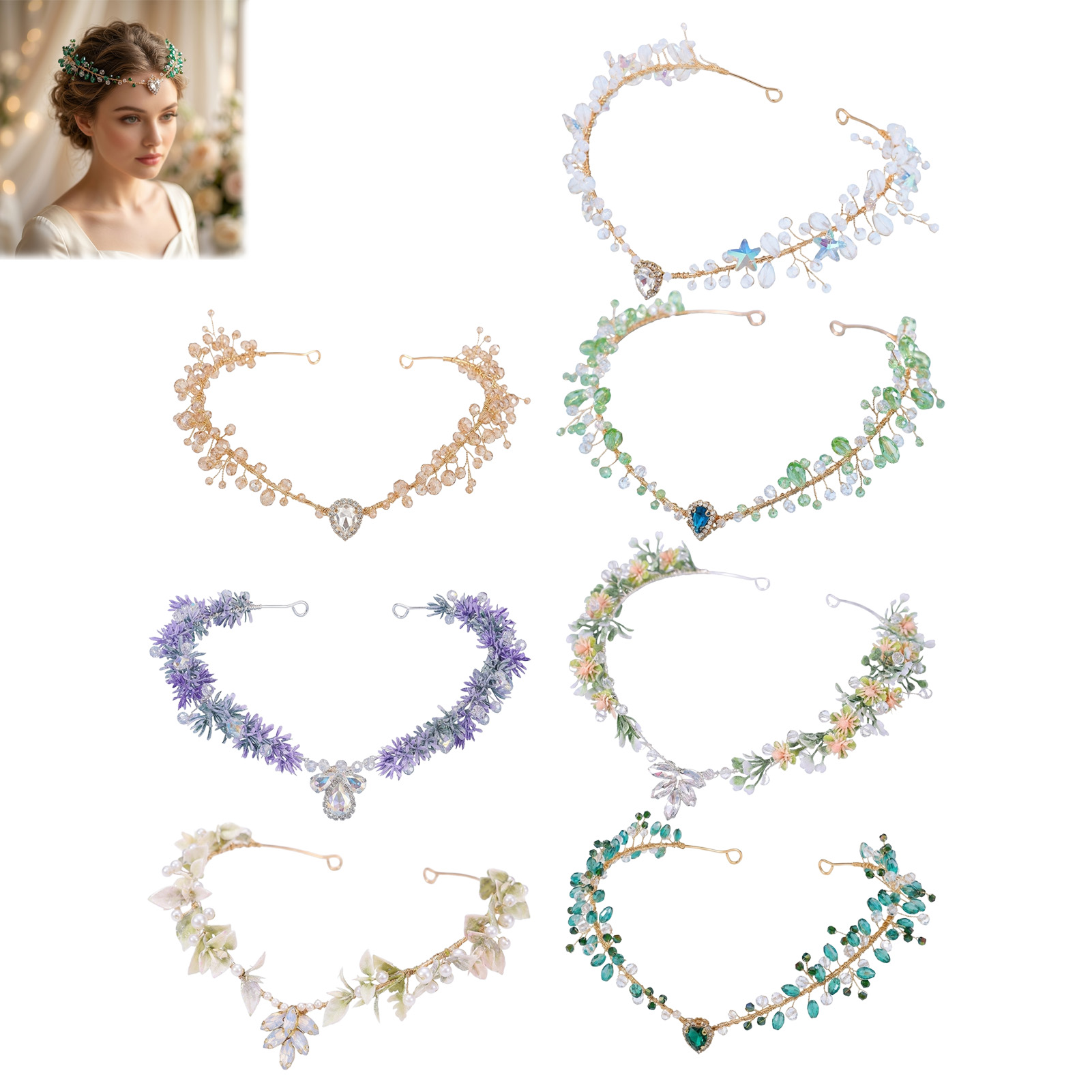 Women Accessories For Wedding - Tiara de Noiva com Cristais Triangulares,