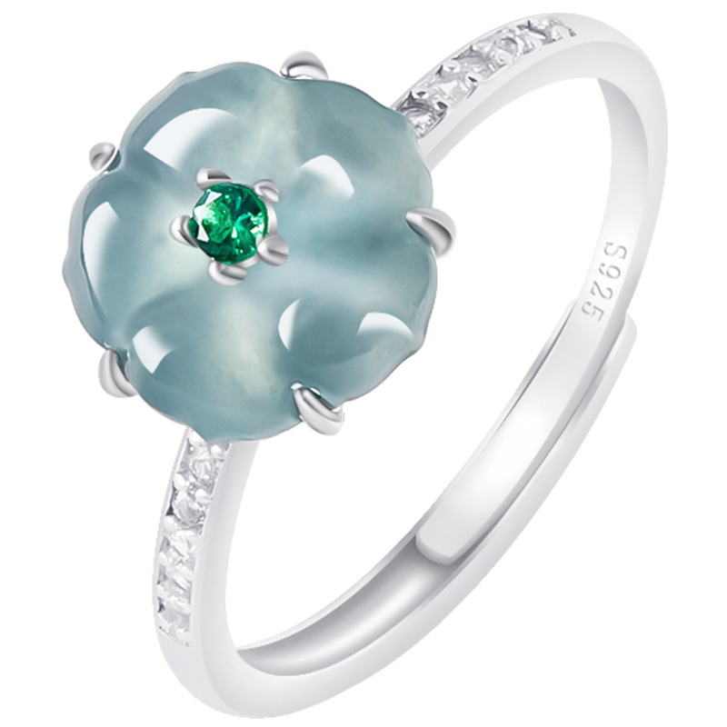 Woman Accessory - Anéis de Flor de Jadeíta Birmanesa
