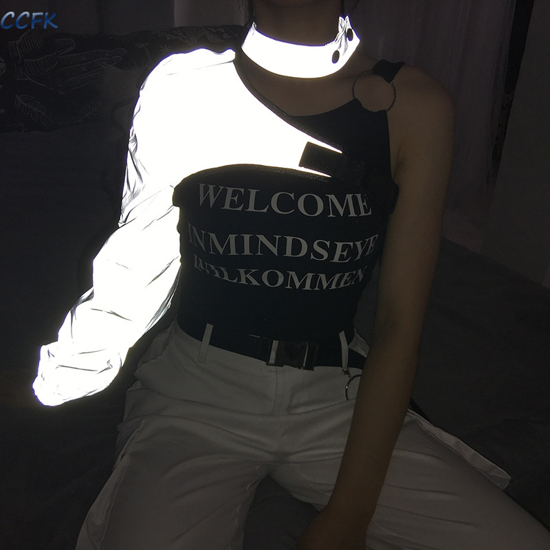Women'S Emo Accessories - Top de Streetwear Estético Reflexivo Feminino,