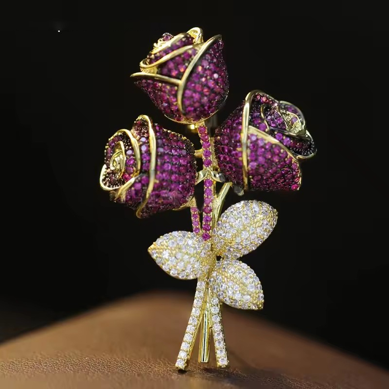 Women Accessories Bouquet - Oily luxo artificial vermelho corindo rosa
