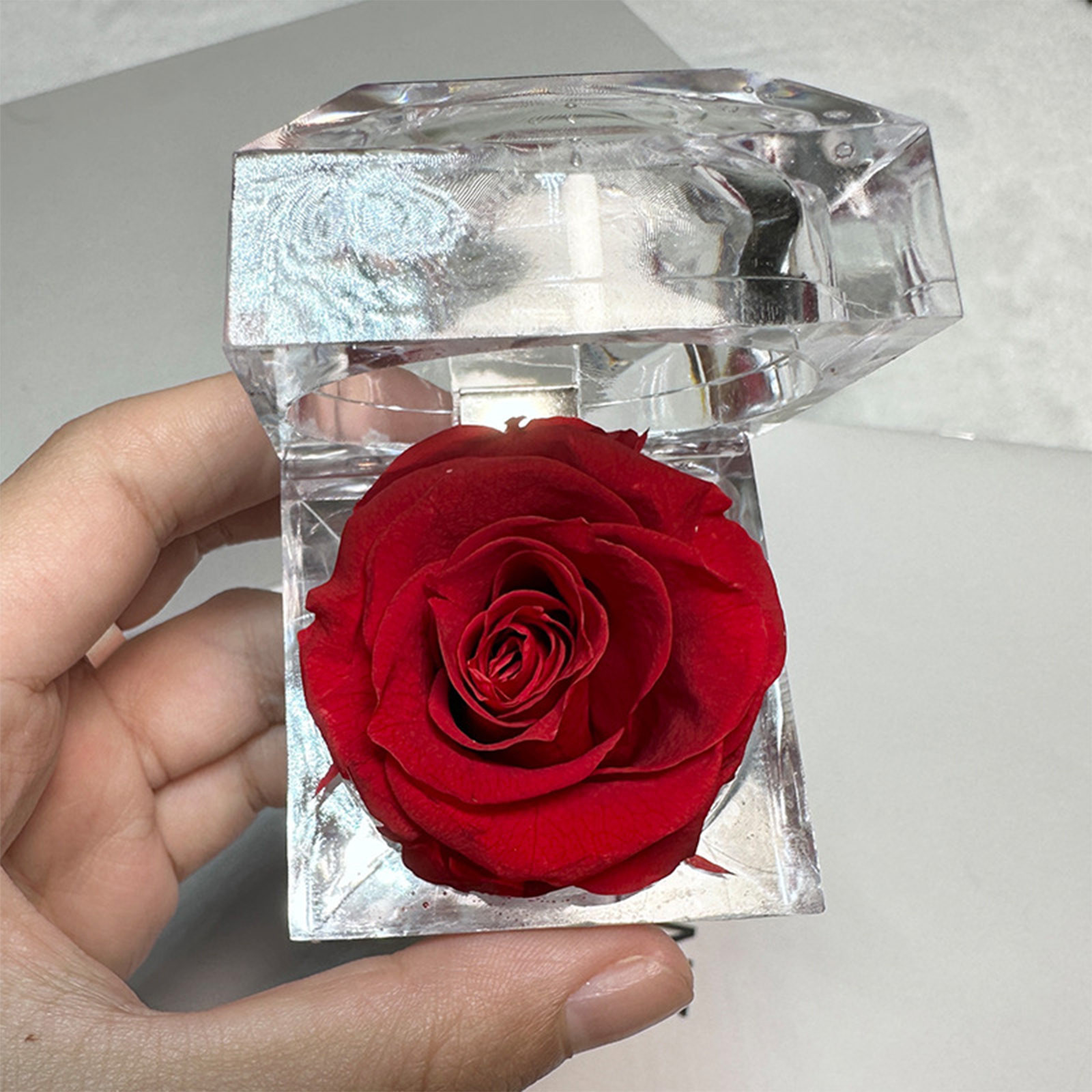 Women Accessories Gift Box - Acrílico transparente anel titular para as