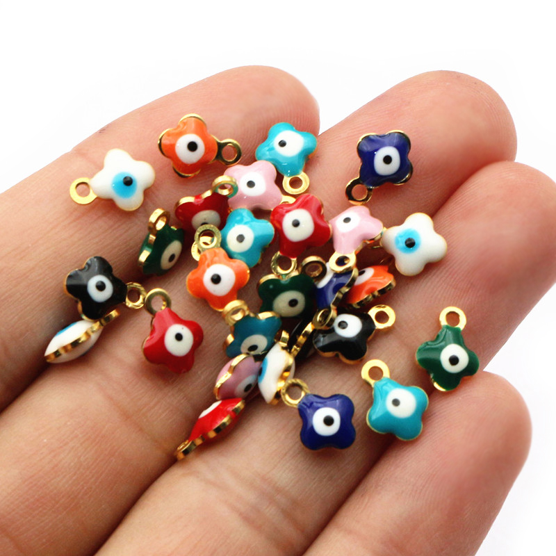 20 Peças de Pingentes Esmaltad - Evil Eye Bracelet avaliação e preço