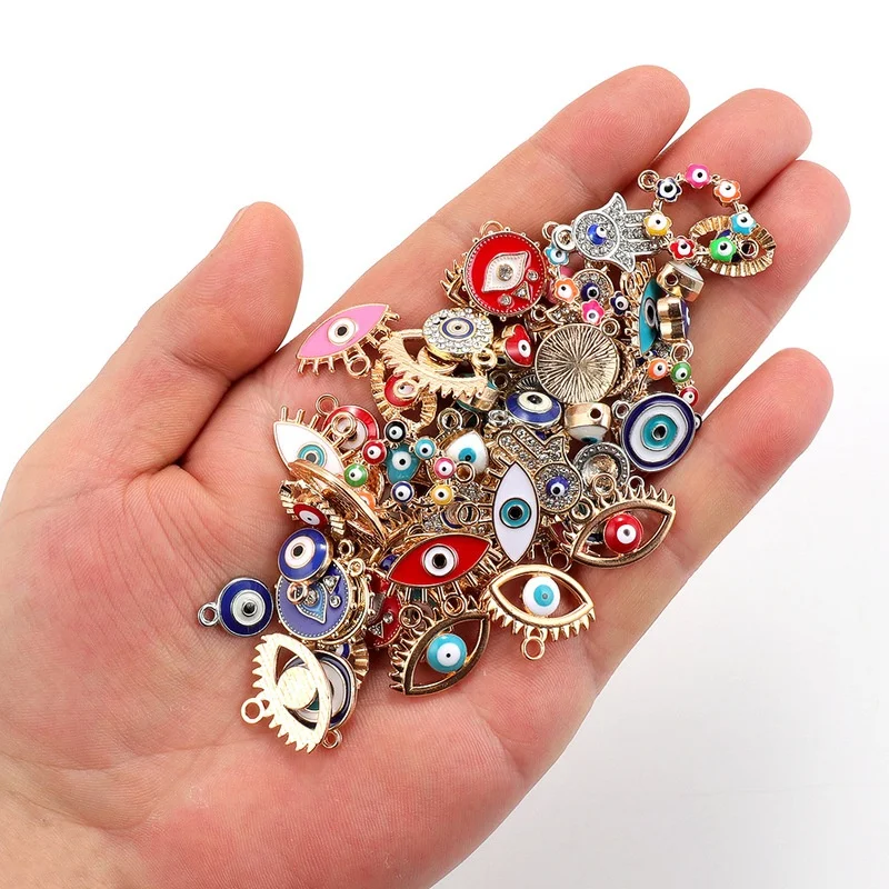 30 pçs mix liga colorida esmal - Evil Eye Bracelet avaliação e preço