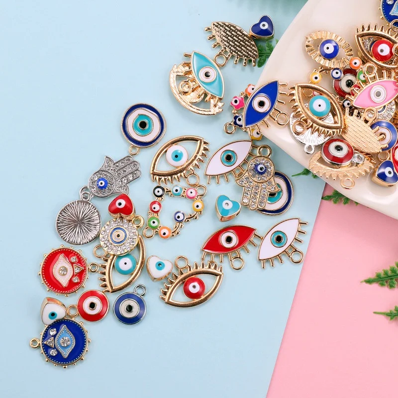 30 pçs mix liga colorida esmal - Evil Eye Bracelet avaliação e preço