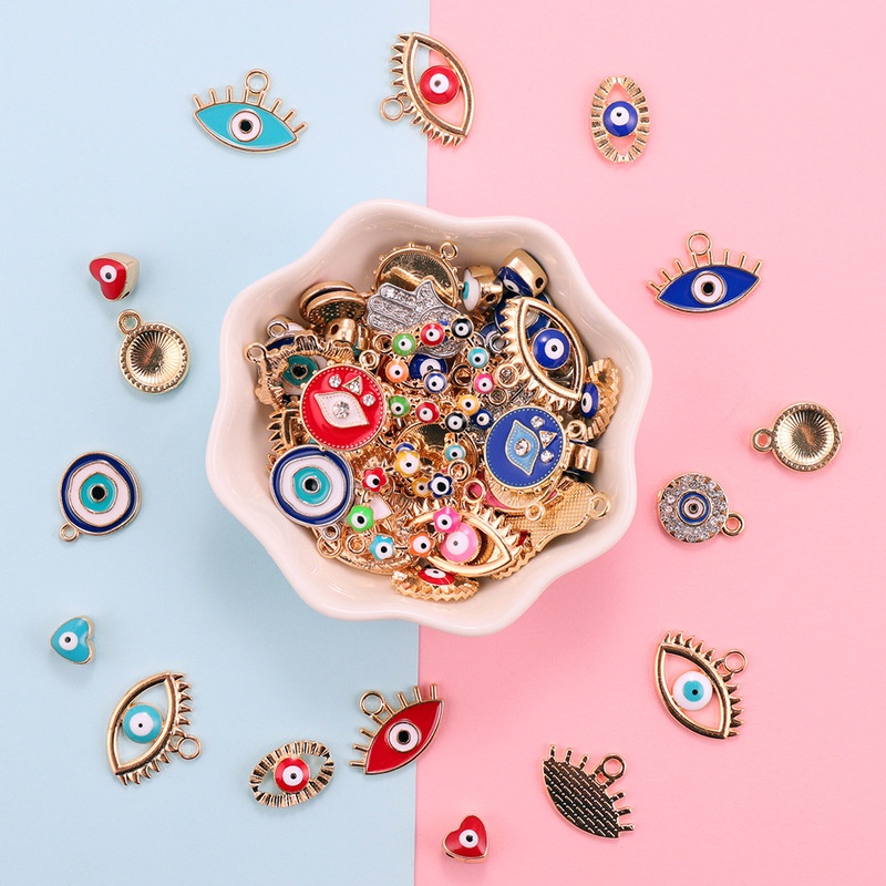 30 pçs mix liga colorida esmal - Evil Eye Bracelet avaliação e preço