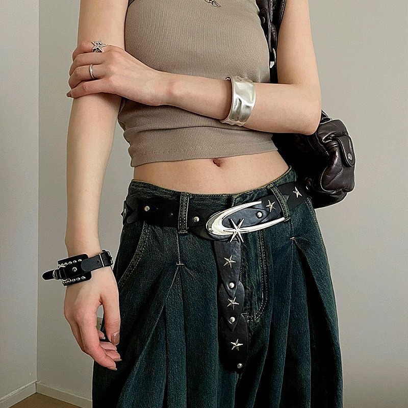 Cinto de couro masculino com f - Women'S Emo Accessories avaliação e preço
