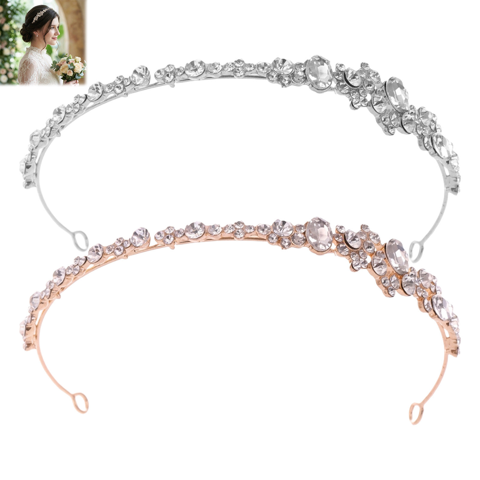 Tiara de liga metálica com str - Women Accessories For Wedding avaliação e preço
