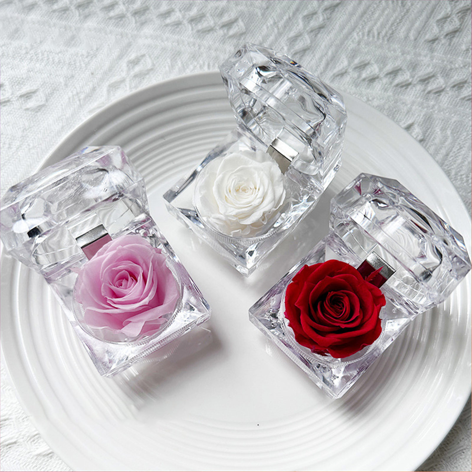 Acrílico transparente anel tit - Women Accessories Gift Box avaliação e preço