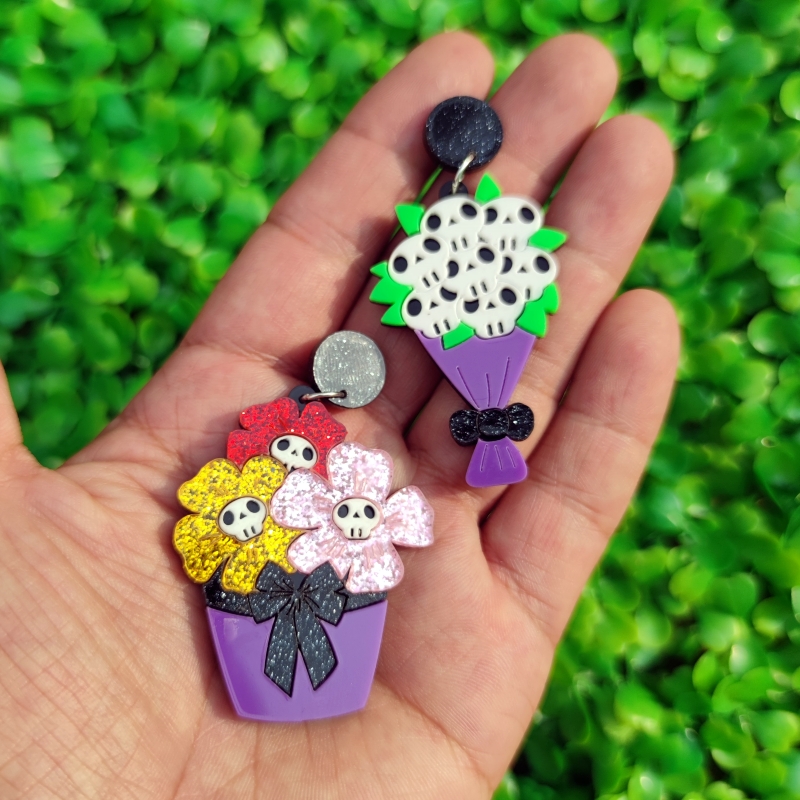 Brincos de Acrílico KUGUYS com - Women Accessories Bouquet avaliação e preço