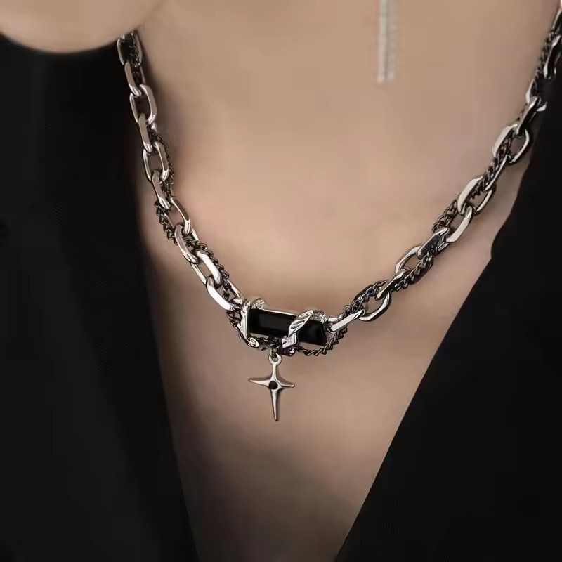 Gótico preto cruz estrela ping - Women'S Emo Accessories avaliação e preço